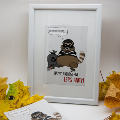 Racoon thief Halloween greeting card (5 cards)