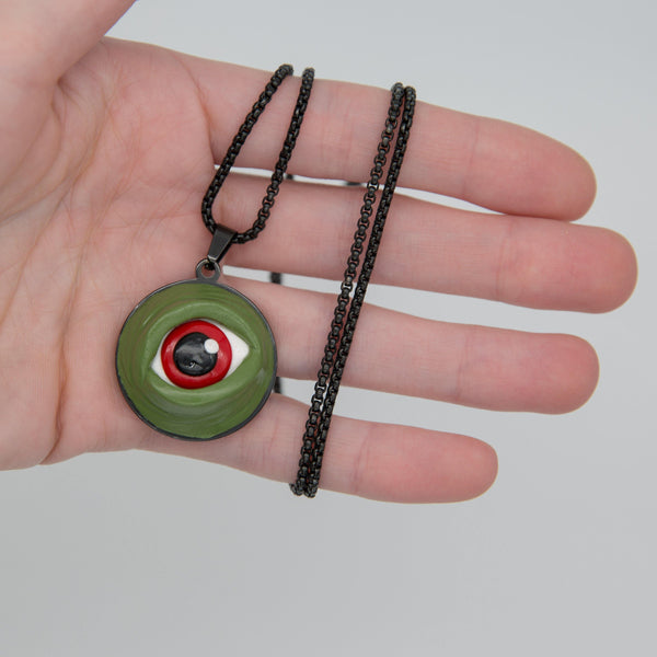 Green Zombie Eye Necklace - miniAttic