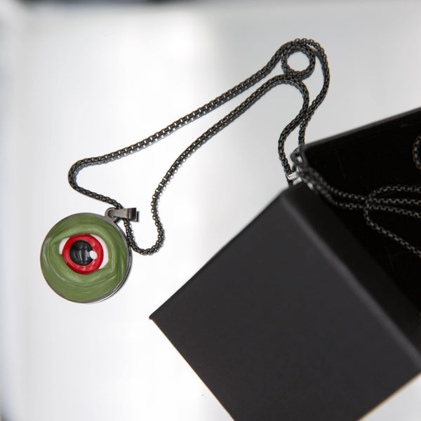 Green Zombie Eye Necklace - miniAttic