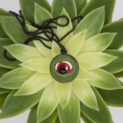 Green Zombie Eye Necklace - miniAttic