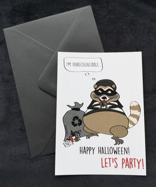 Racoon thief Halloween greeting card (5 cards)