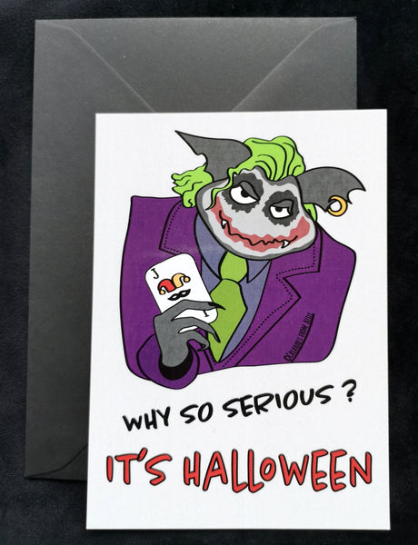 Why so serious? Halloween greeting card (5 cards)