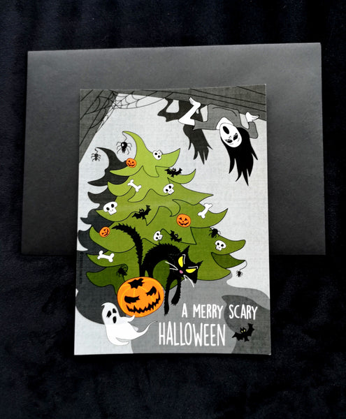 Merry Scary Halloween greeting card (5 cards)