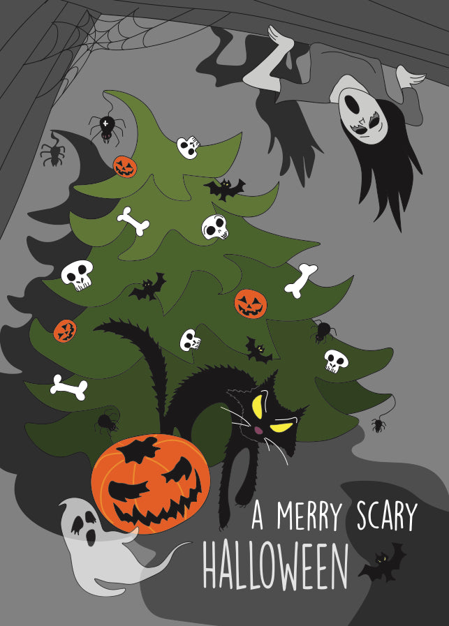 Merry Scary Halloween greeting card (5 cards)