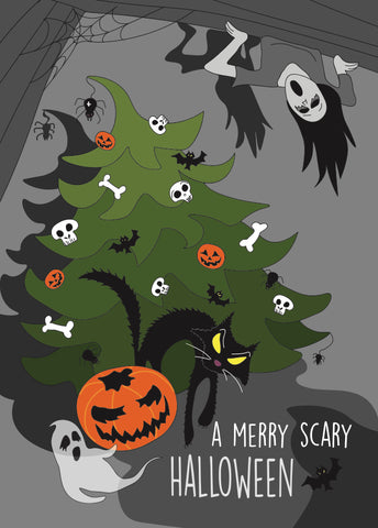 Merry Scary Halloween greeting card (5 cards)