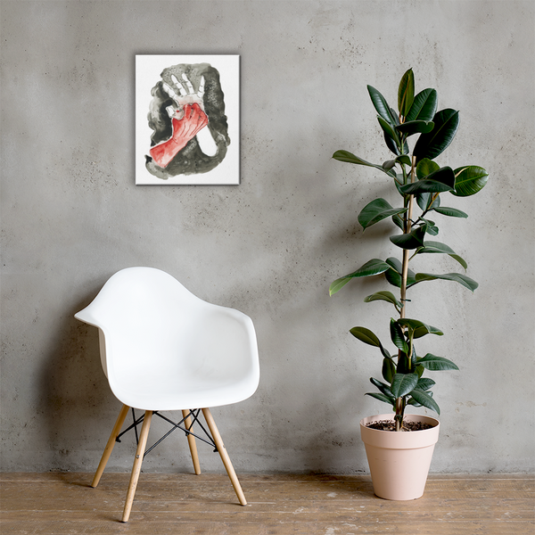 Ink painting 'Human duality' print on canvas