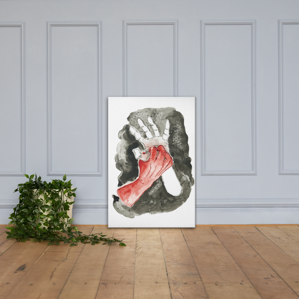 Ink painting 'Human duality' print on canvas