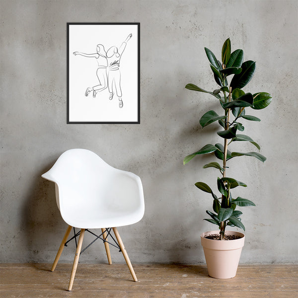 V&A Jumping Friends Framed matte paper poster