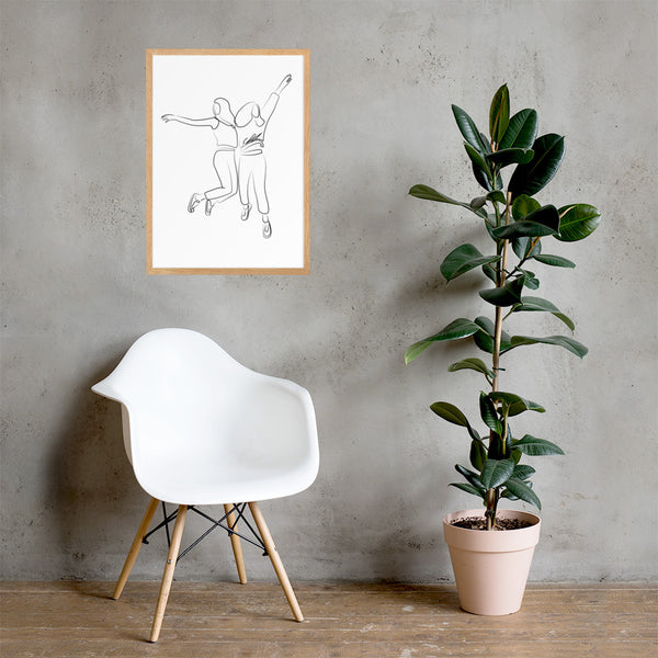 V&A Jumping Friends Framed matte paper poster