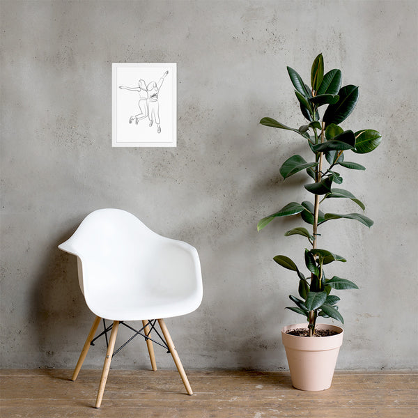 V&A Jumping Friends Framed matte paper poster