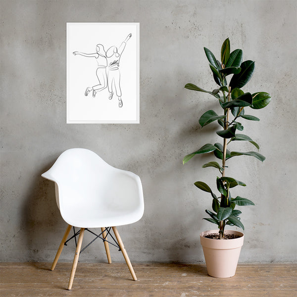 V&A Jumping Friends Framed matte paper poster