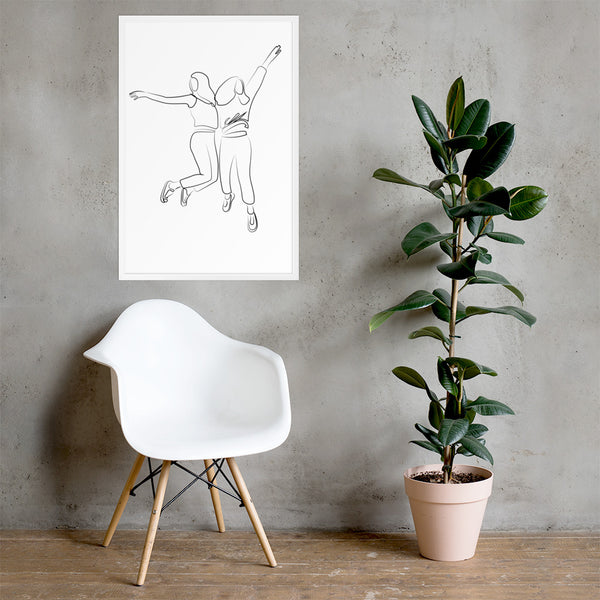 V&A Jumping Friends Framed matte paper poster