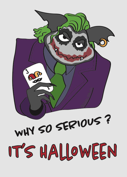 Why so serious? Halloween greeting card (5 cards)