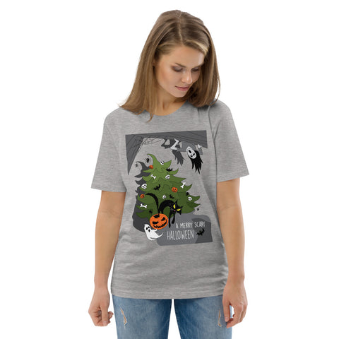 Merry Scary Halloween! Unisex organic cotton t-shirt